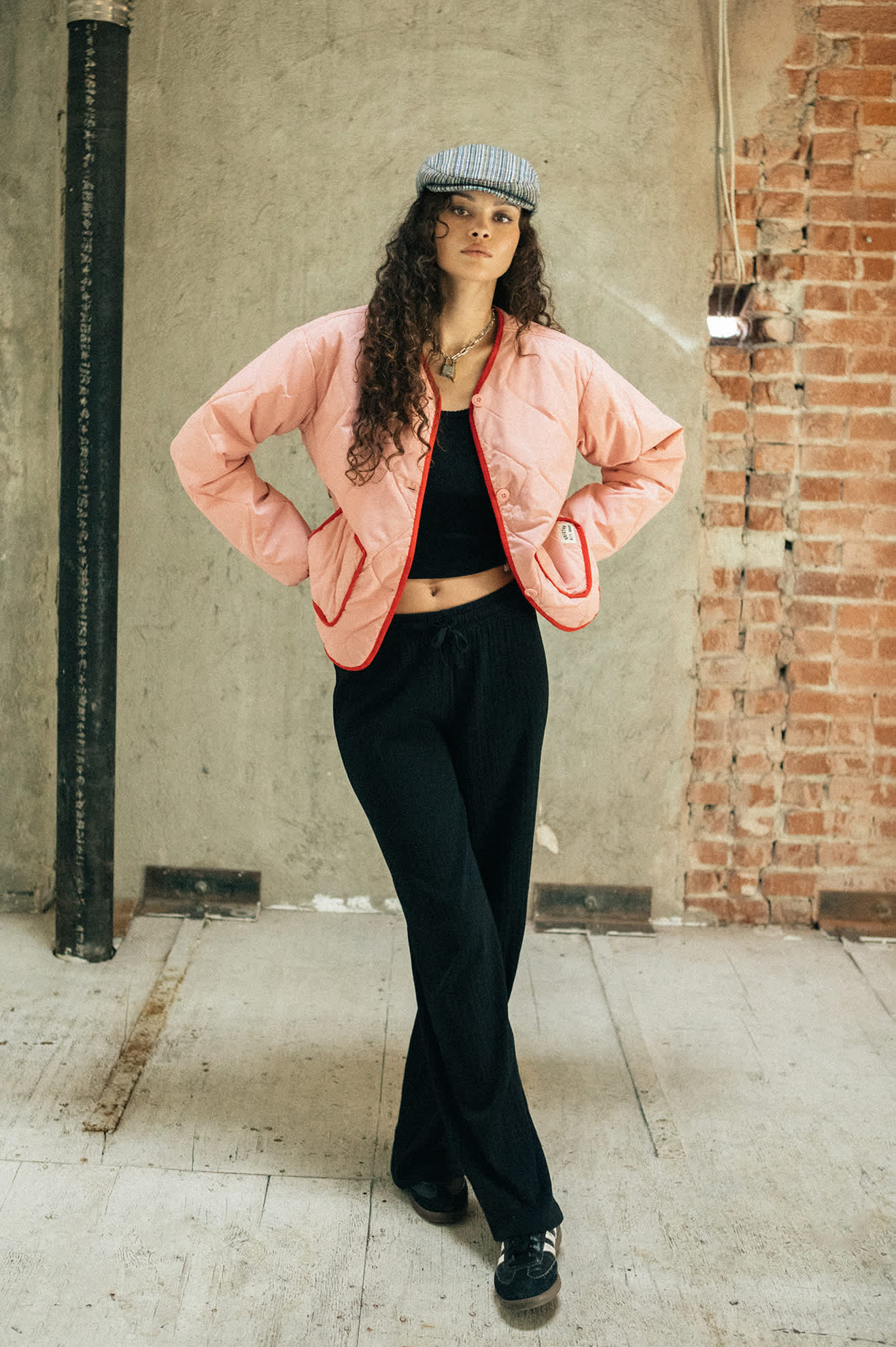 Delilah Quilted Jacket - Mellow Rose
