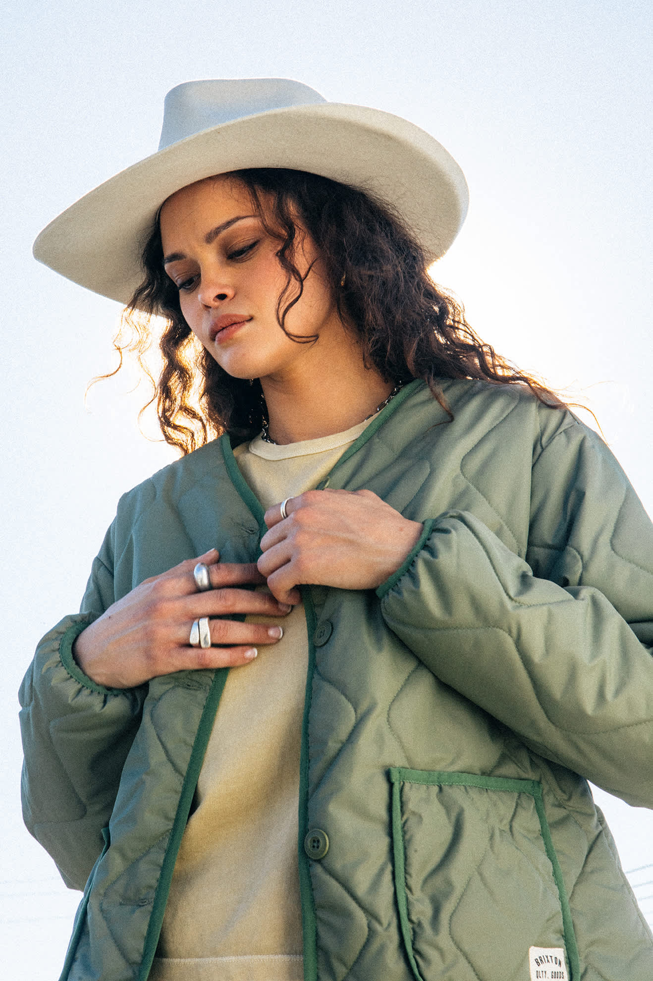 Delilah Quilted Jacket - Olive Surplus