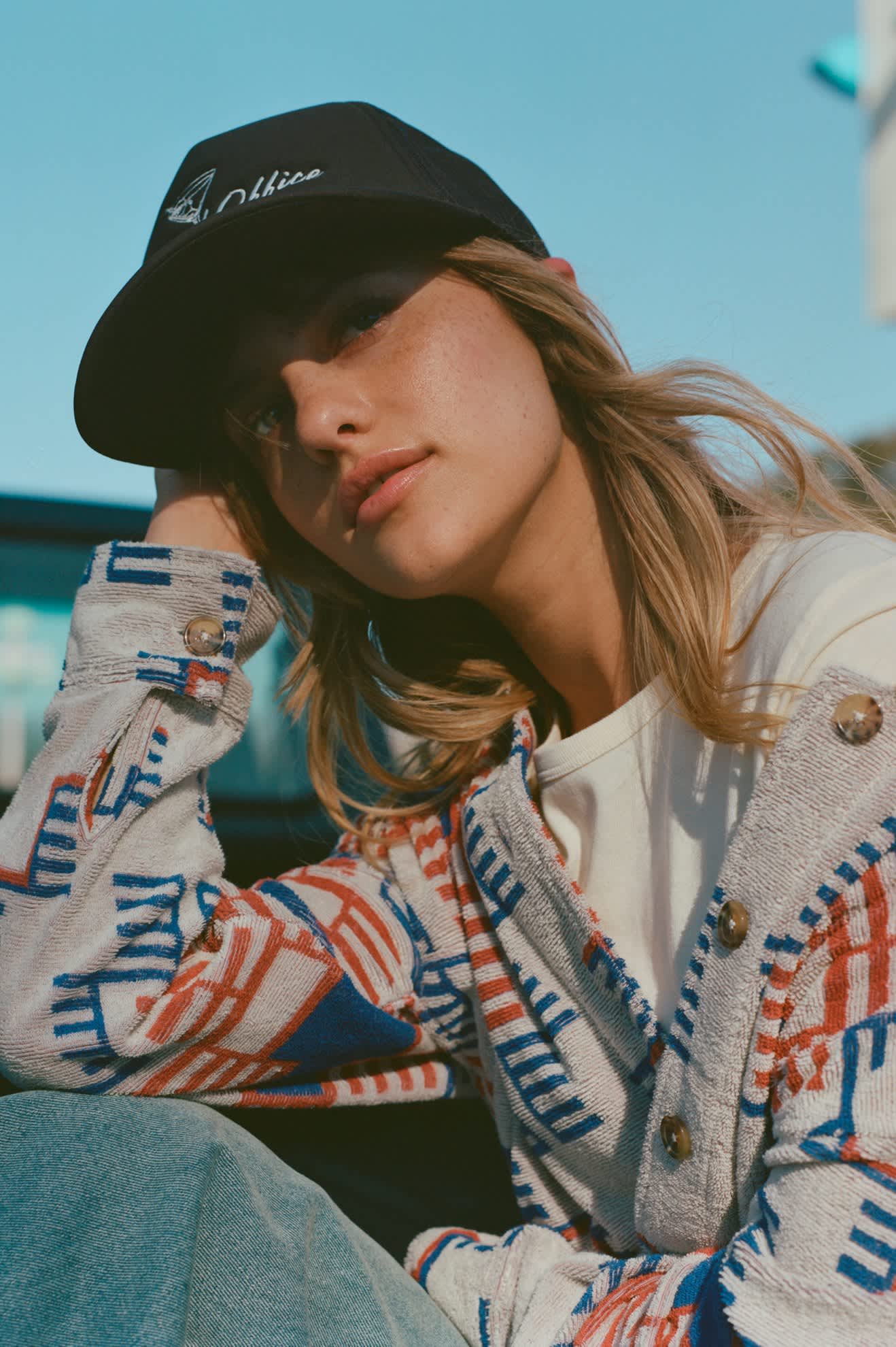Trail Terry Cloth Trucker Jacket - Electronic Indigo Pattern