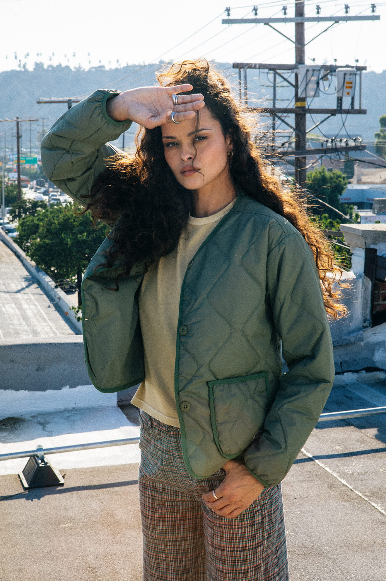 Delilah Quilted Jacket - Olive Surplus